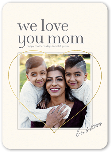 Love Mom 5x7 Beige  Mother's Day Card