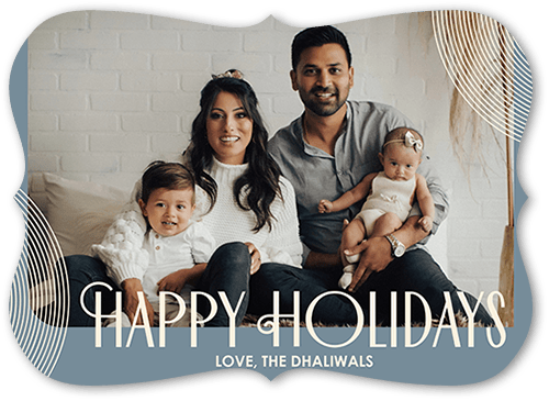 Dazzling Rings 5x7 Gray  Holiday Card