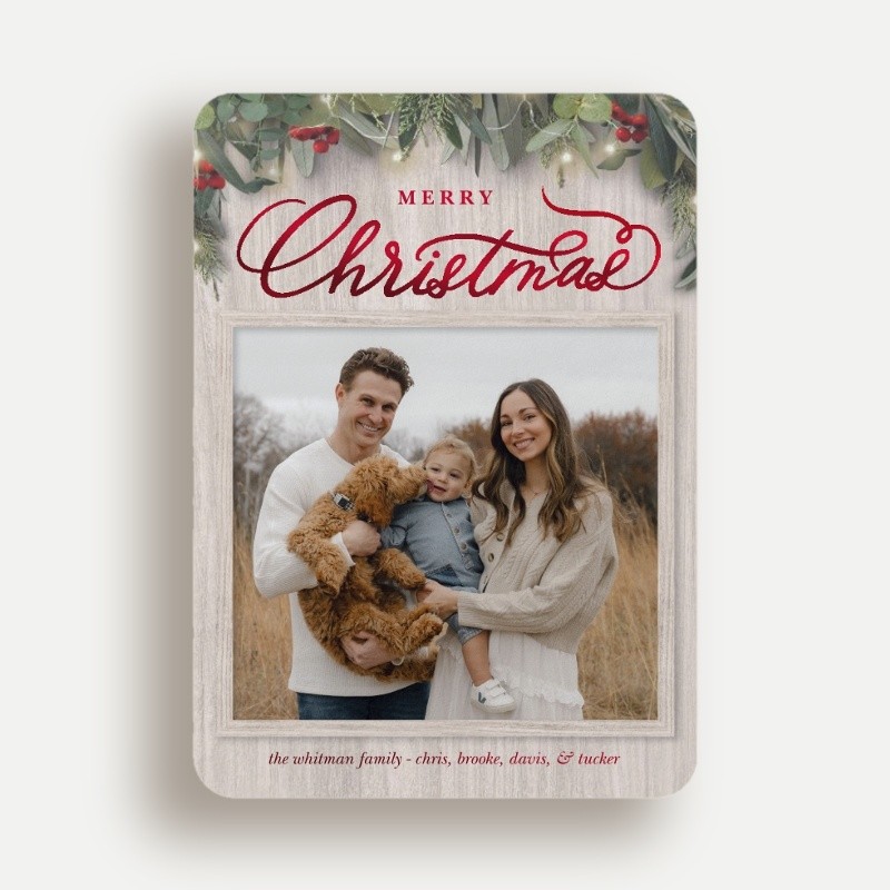 Farmhouse Greenery Holiday Card