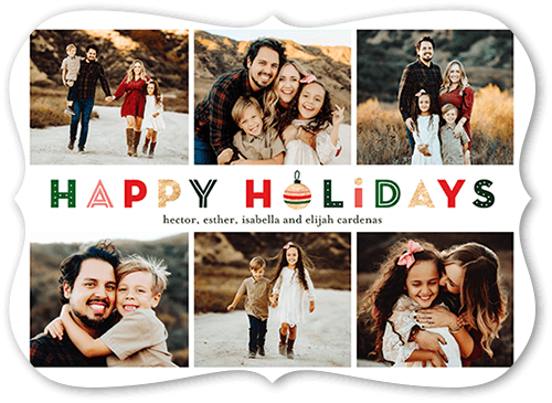 Decorative Display 5x7 White  Holiday Card
