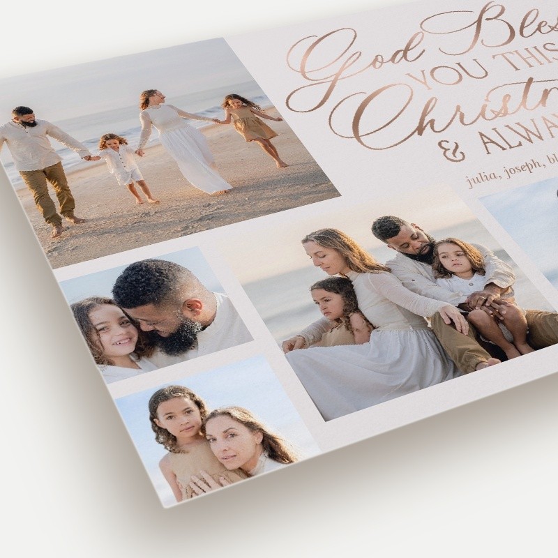 Blessed Script Religious Christmas Card