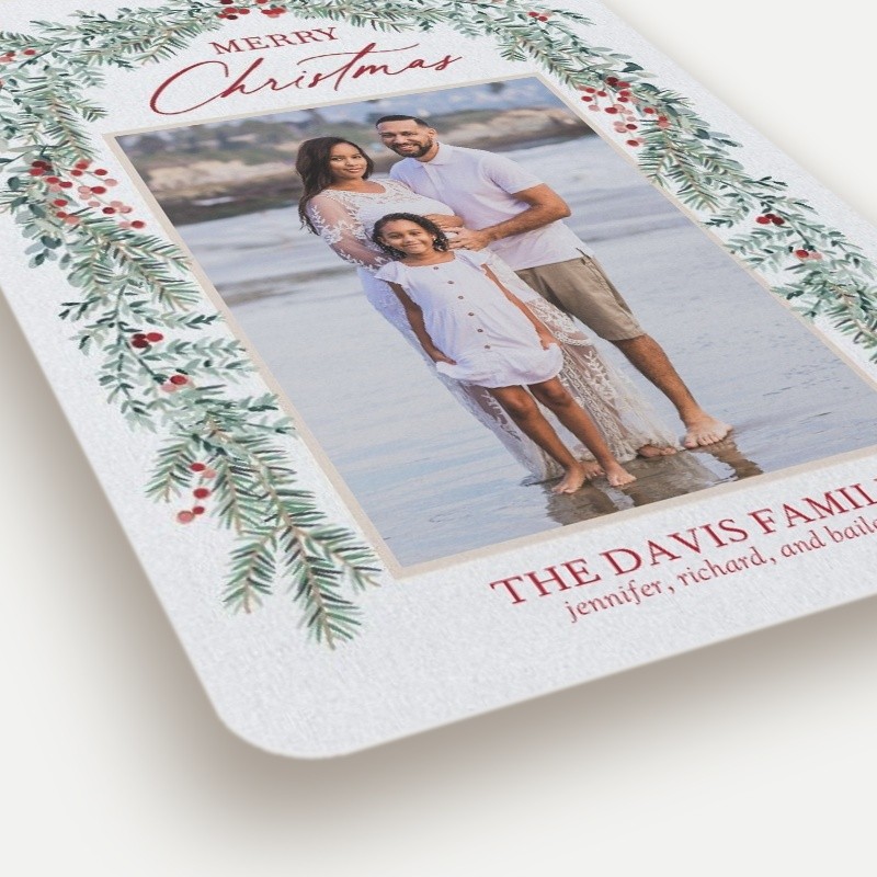 Pine Berry Frame Holiday Card