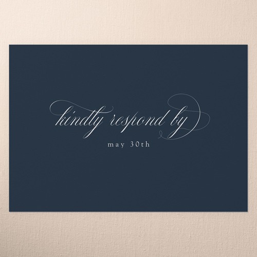 Matte Blue Wedding RSVP Card