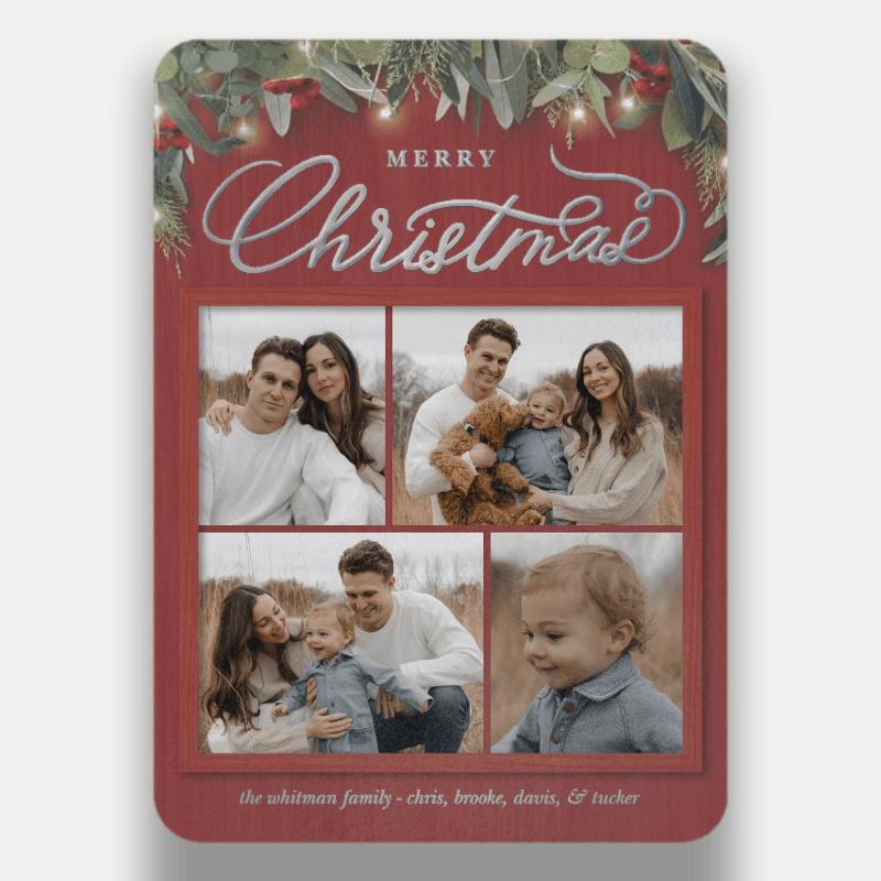 Farmhouse Greenery Holiday Card