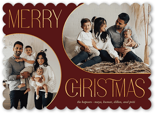 Spherical Spaces 5x7 Red  Holiday Card