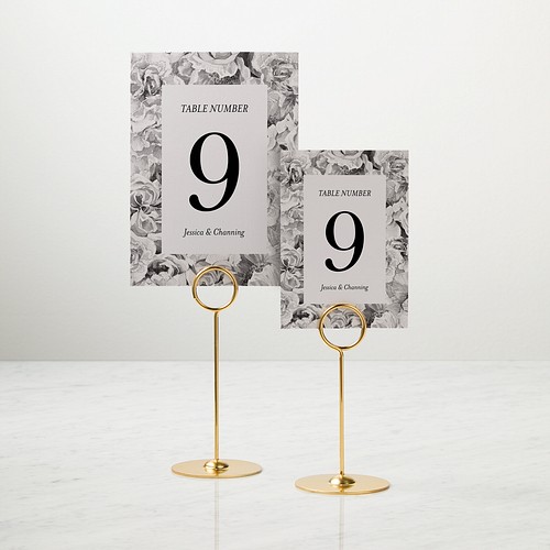 Tranquil Flowers Wedding Table Number Tranquil Flowers 5x7 White Wedding Table Number