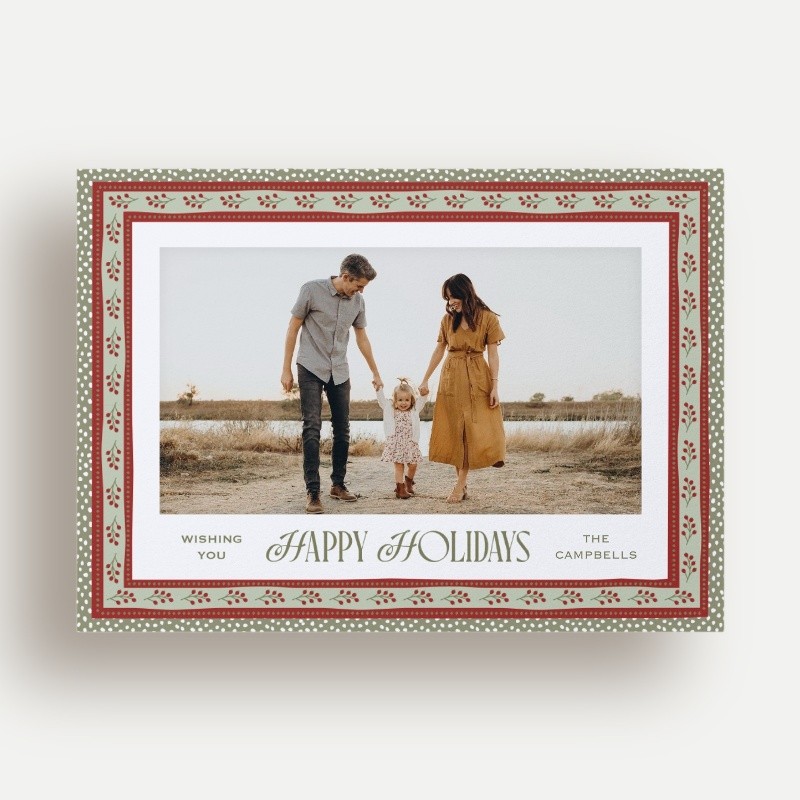 Cottage Border Christmas Card