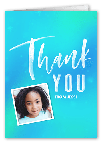 Blue Birthday Thank You Card