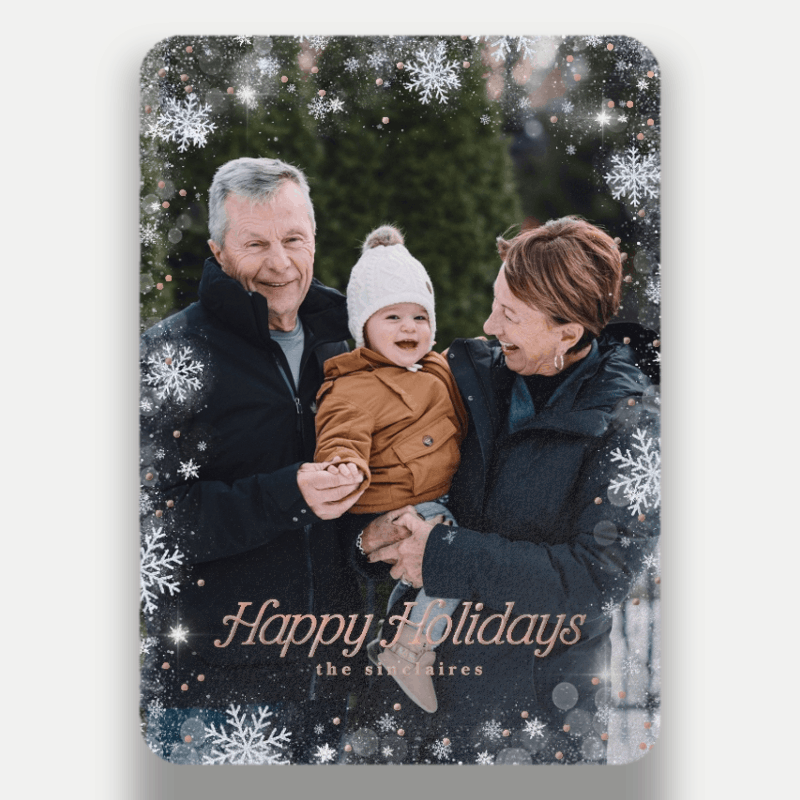 Falling Snowflakes Holiday Card