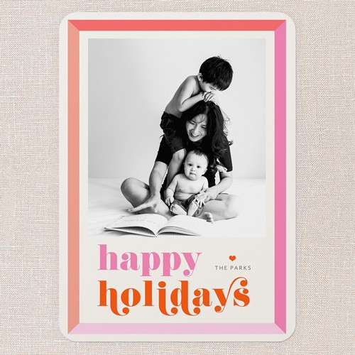 Chic White Holiday Card For Friends