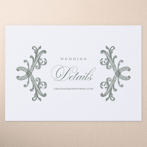 Custom Green Wedding Enclosure Cards
