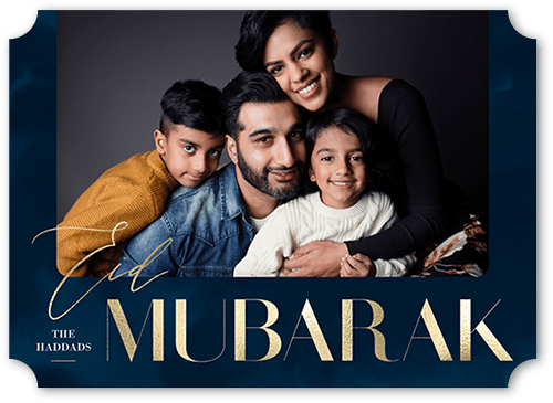 Statement Script 5x7 Black  Eid Card