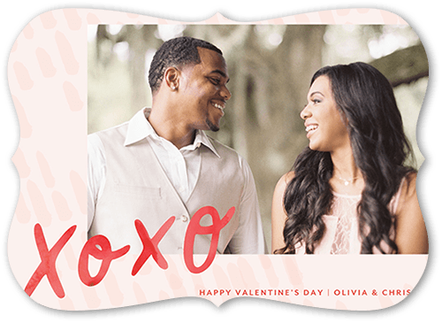 Hugs And Smooches 5x7 Pink  Valentine's Day Card