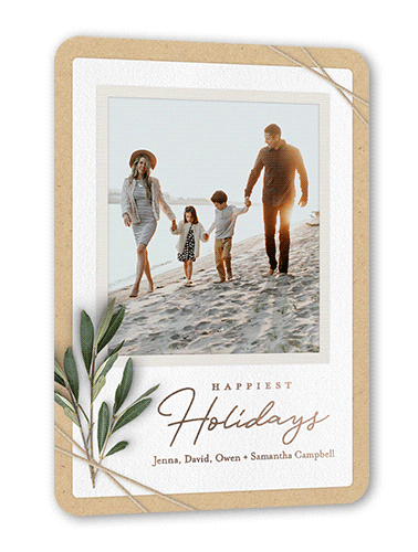 Twined Stems 5x7 Beige  Holiday Card