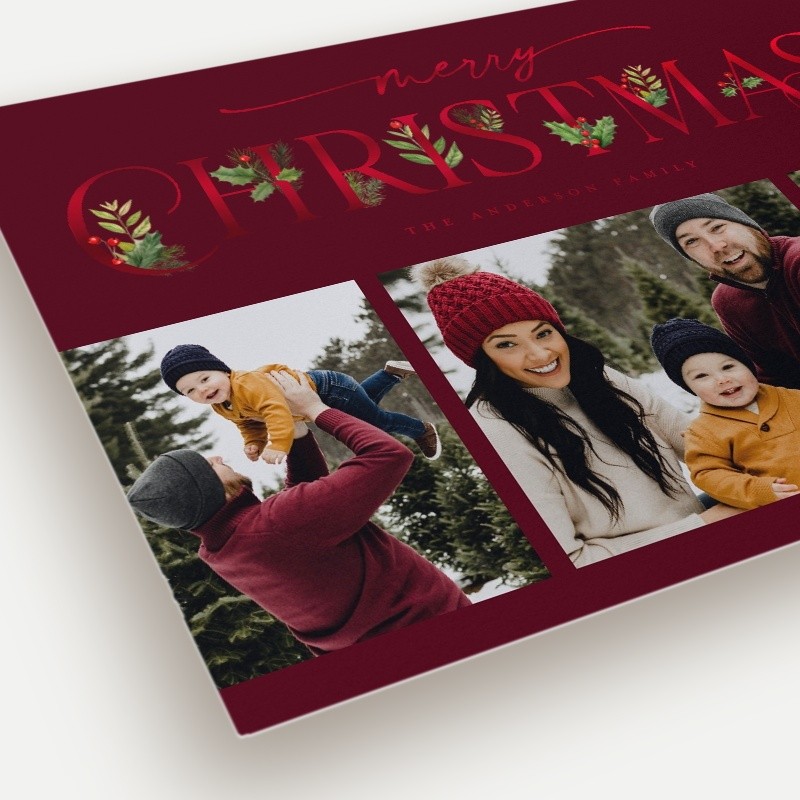 Classic Statement Holiday Card Classic Statement 6x8 Red Holiday Card