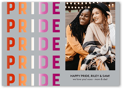 Lesbian Flag 5x7 Gray  Pride Card