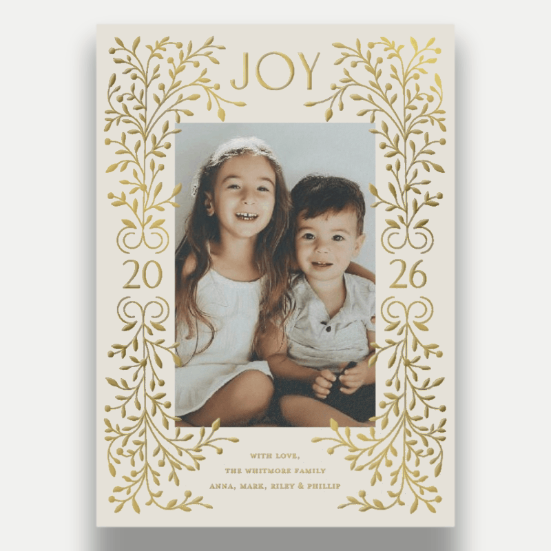 Foil Botanical Joy Holiday Card