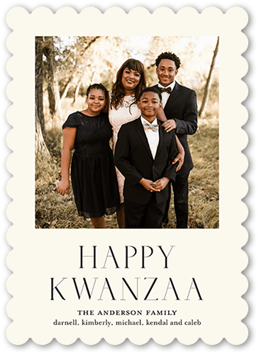 Simple Enjoyment 5x7 Beige  Kwanzaa Card
