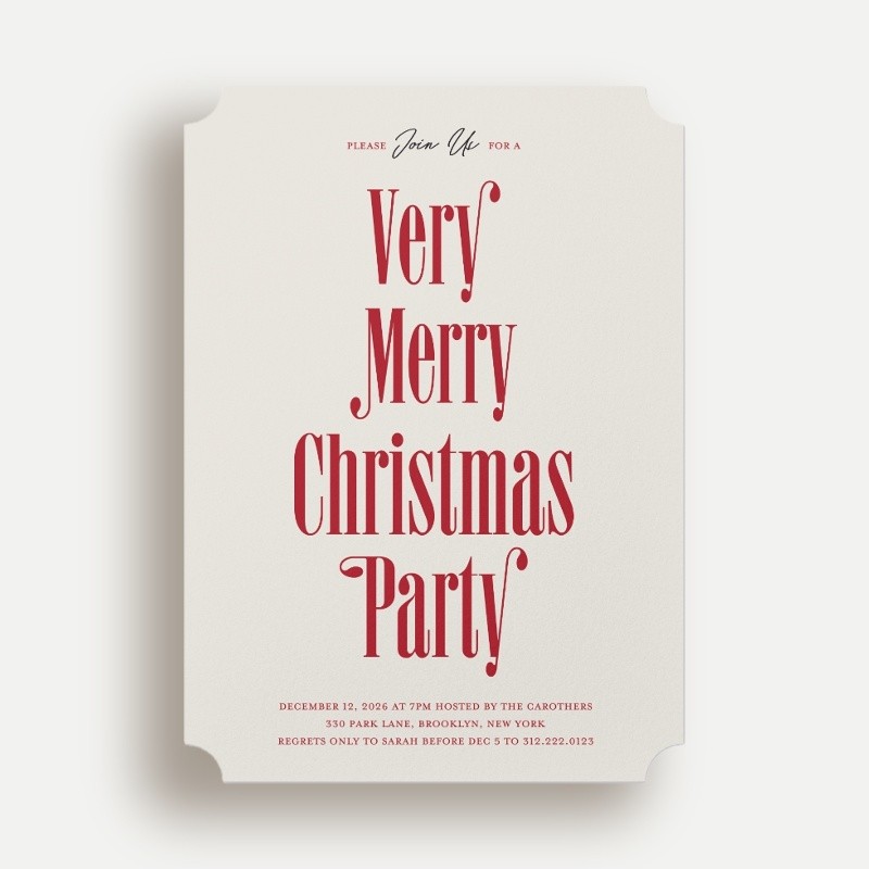 Retro Merry Holiday Invitation