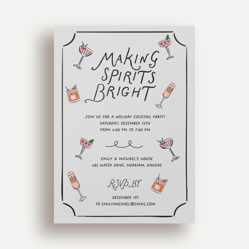 Framed Drinks Holiday Invitation