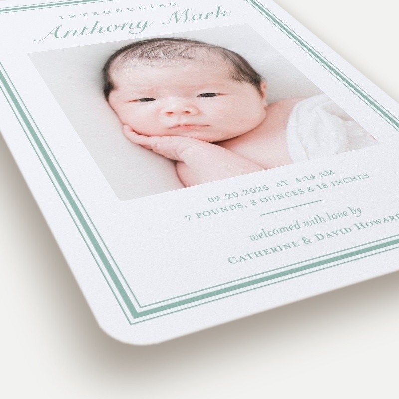 Classy Frame Birth Announcement