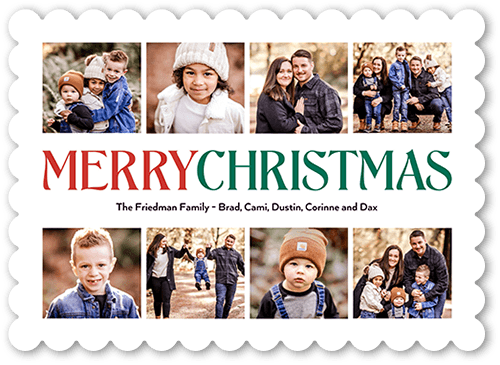 Nouveau Collage 5x7 White  Holiday Card