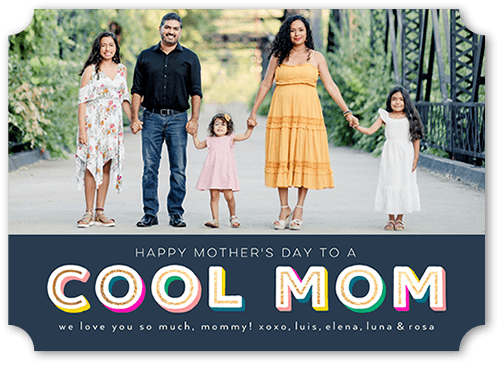 Cool Mom 5x7 Black  Mother's Day Card