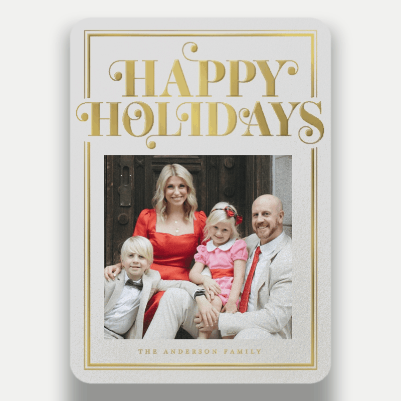 Curly Serif Border Holiday Card