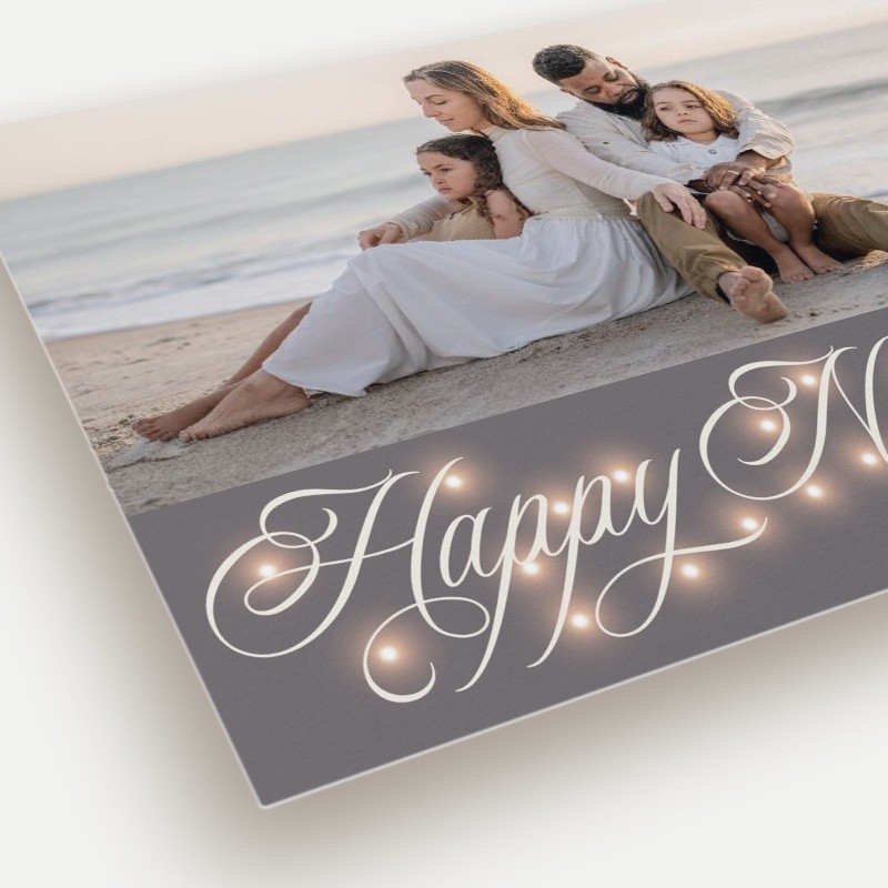 Lights Script Holiday Card