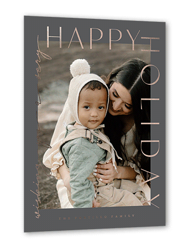 Soft Type 5x7 Gray  Holiday Card