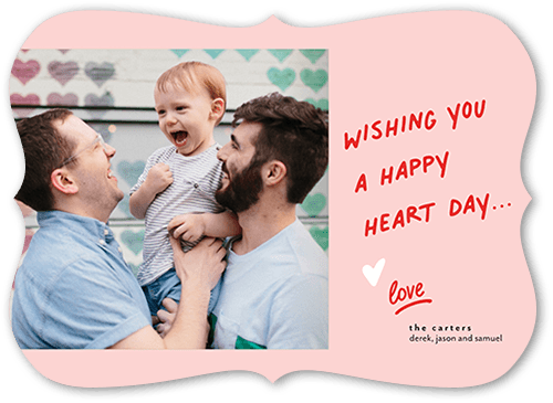 Jotted Memo 5x7 Pink  Valentine's Day Card