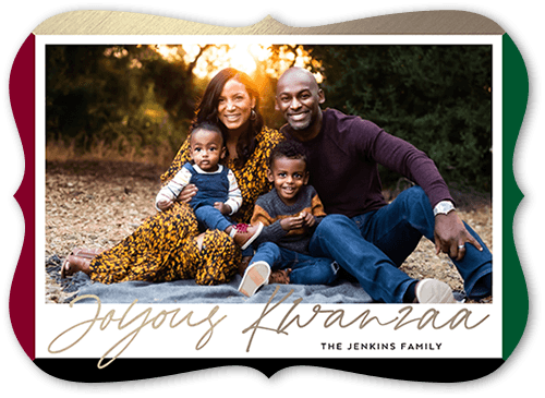 Sunlit Joy 5x7 Black  Kwanzaa Card