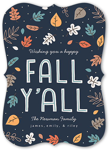Happy Fall Yall 5x7 Blue  Thanksgiving Card
