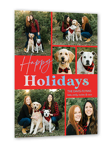 Swanky Message 5x7 Red  Holiday Card