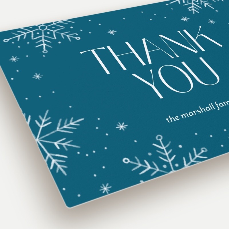 Holiday Snowflakes Thank You Card