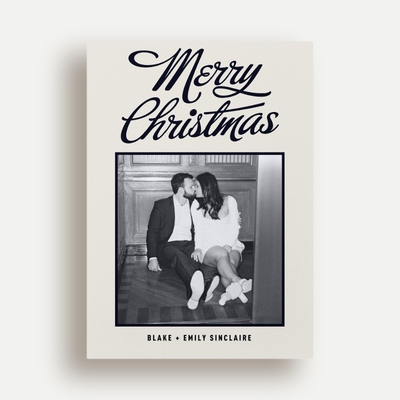 Retro Script Holiday Card
