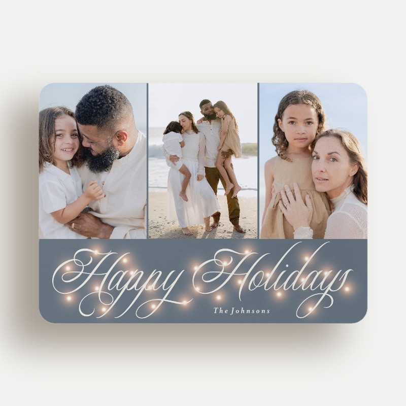 Lights Script Holiday Card