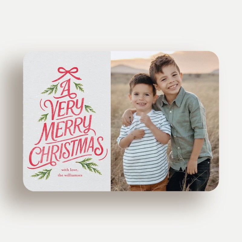Typographic Tree Christmas Card