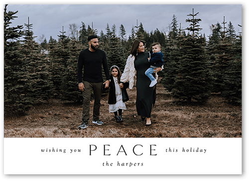 Affectionate Message 5x7 White  Holiday Card