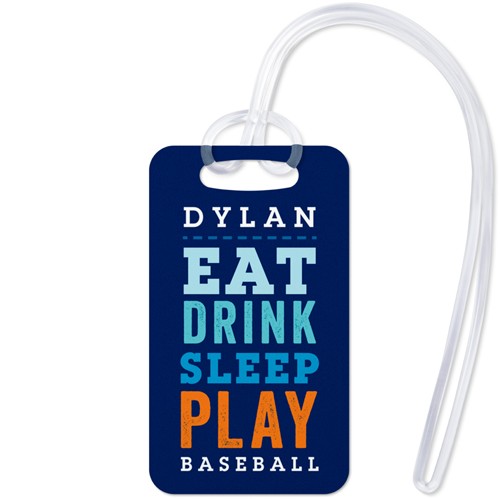 Active Sleep Play Baseball 2x3 Blue  Luggage Tag