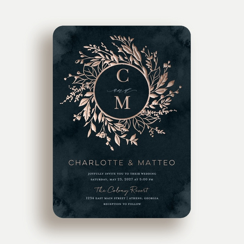 Rose Gold Foil Wedding Invitations