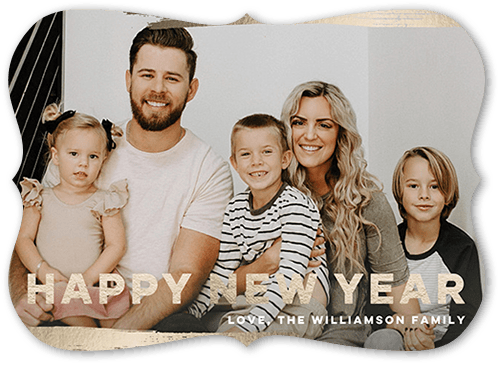 Radiant Brushstroke 5x7 Yellow  Holiday Card