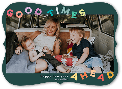 Fun Times 5x7 Green  New Year's Card