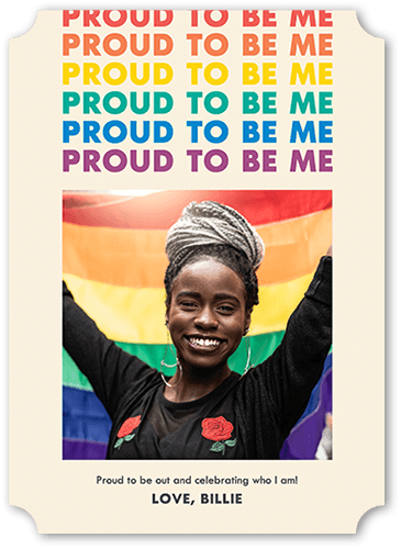 Retro Radiance 5x7 White  Pride Card