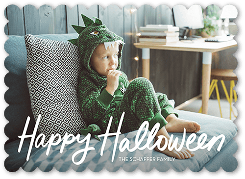 Happily Handwritten 5x7 White  Halloween Card