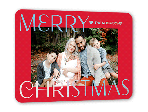 Cheerful Wholeness 5x7 Red  Holiday Card