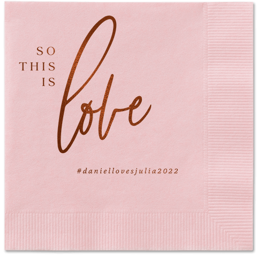 Brown and Coral Wedding Napkins