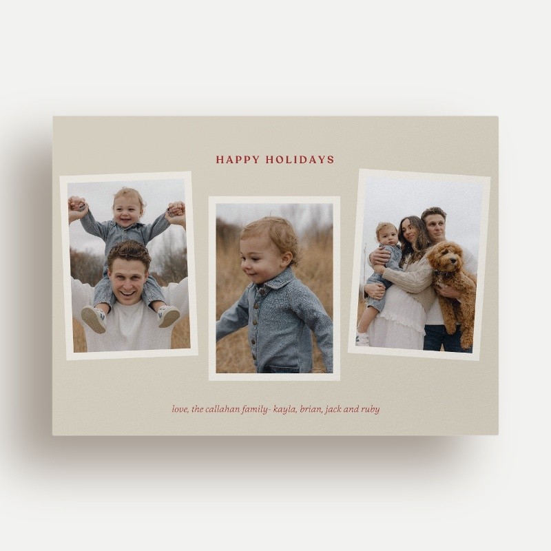 Snapshot Trio Holiday Card