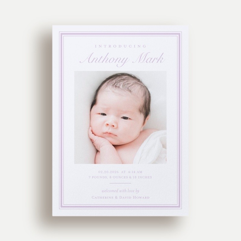 Classy Frame Birth Announcement
