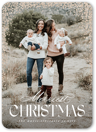 Sparkling Snowfall 5x7 White  Holiday Card